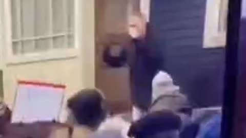 France - Protesters throwing Mud at a Political party Stéphane Claireux Infront of his home for supporting the Vaccine