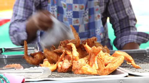 Thai street food Fried chicken wings