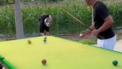 Funny video billiards match