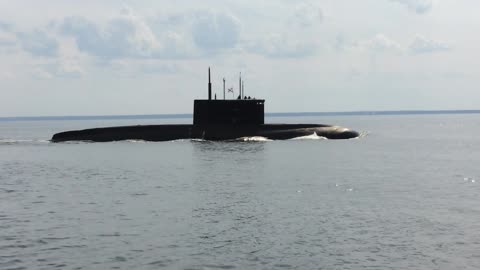 Not every day you see floating near the submarine