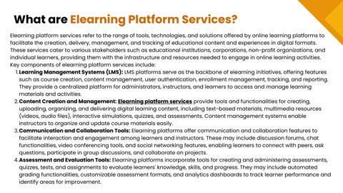 Elearning Platform Services: Empowering Learning in the Digital Age