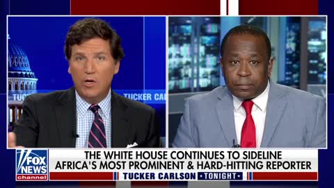 Tucker Carlson speaks with Cameroonian journalist Simon Ateba.