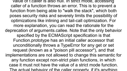 Getting TypeError 39caller39 39callee39 and 39arguments39 properties may not be accessed on strict