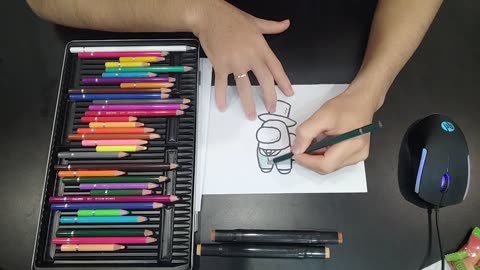 How to color the character Among Us cowboy - Learn to draw beautiful pictures