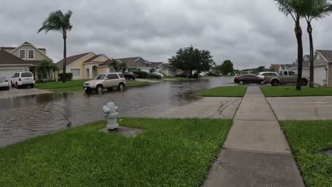 Hurricane Ian Flooding, Bicycle Ride, Kissimmee Florida Sept 29 2022