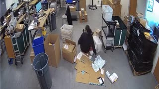 Workplace Fall Captured on Security Camera