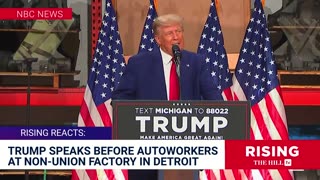 Trump BLASTS Biden's EV Push While Visiting Auto Workers At NON-UNION Michigan Shop