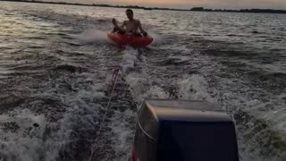 Rope Hits Boat Engine Sending Driver into Lake