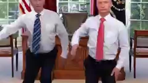 Russian president Putin and usa Joe Biden dancing moments video