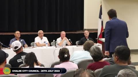 Speaking at the Uvalde City Council meeting to hold the city leaders accountable