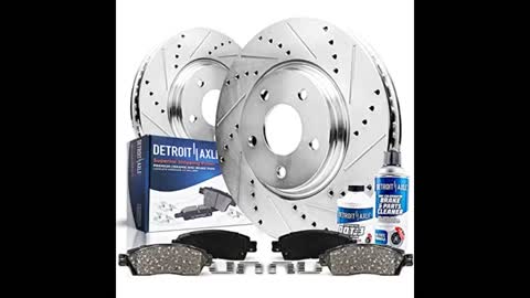 Review: Detroit Axle - Front Drilled and Slotted Disc Rotors wCeramic Brake Pads Replacement f...