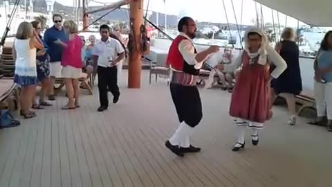 Dancing on the ship in Greece