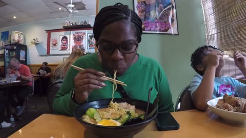 Blasian Babies Family Have Lunch At Misako Restaurant With Japanese Anime Posters And Figurines!