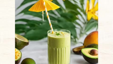 Free Tropical Avocado Mango Smoothie Recipe 🥑🥭🍍✨