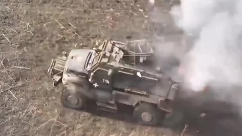 Watch the destruction of armoured vehicles and Ukrainian