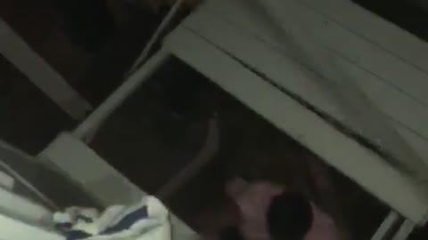 Guy falls through roof climbing off second story