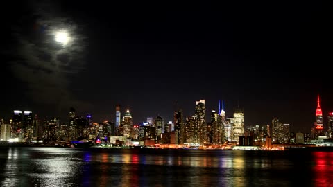 Moonlight above the city