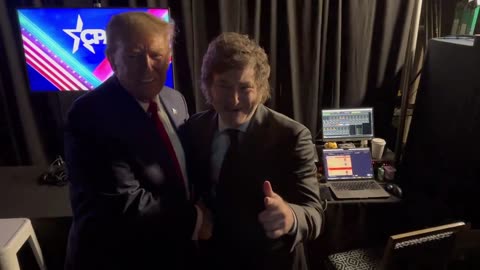 President Trump and Javier Milei just met backstage at CPAC