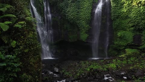 Beautiful Scenery of Waterfalls in a Jungle Uploaded a