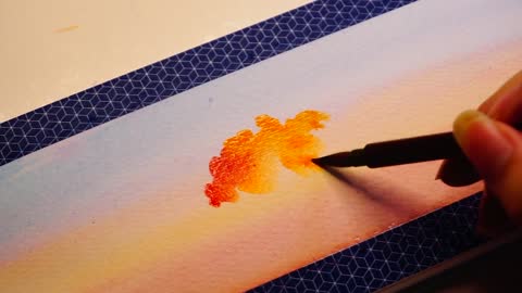 [Watercolor] A painting tutorial for beginners, today's sunset V