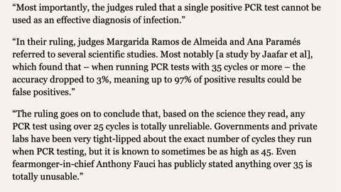 PCR Tests ‘Unreliable’ & Quarantines ‘Unlawful’s - Total media blackout in Western world”