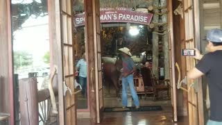 Steer Visits Texas Bass Pro Shop