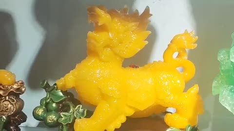 Yellow ancient mythical beast jade