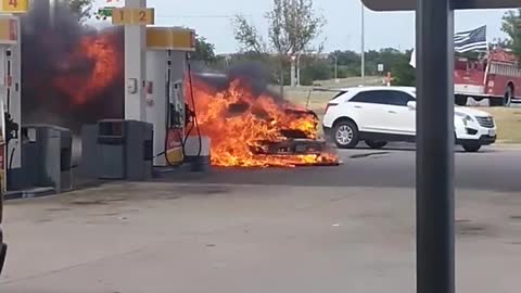 Firefighters Fix Fiery Gas Station Situation