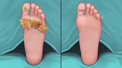 ASMR _ Surgery to Remove Large Plantar Warts Animation _ Corn Foot Calluse HPV Treatment 사마귀 足底疣贅