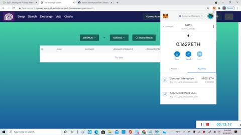 Ep58: Testing the PPSwap Website 2 - Swapping Weenus for Xeenus