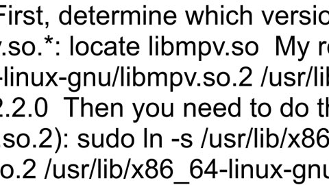 Error while loading shared libraries libmpvso1 cannot open shared object file No such file or direc