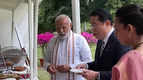 Prime Minister Narendra Modi and Japanese PM Fumio Kishida visited #Buddha Jayanti Park in Delhi.