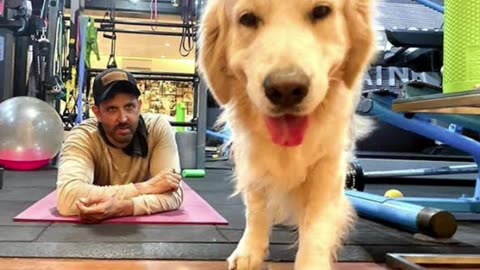 Hrithik Roshan with his pet