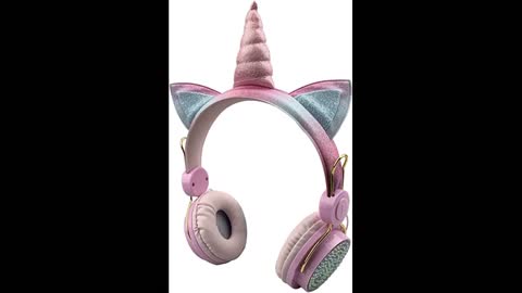 Review: Unicorn Wireless Headphones for Kids,Cat Ear Bluetooth 5.0 Over Ear Headphones with Mic...
