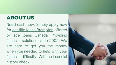 Ease Your Financial Problems With Car Title Loans Brampton