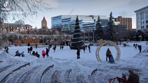 Ice skating and fire pit in calgary