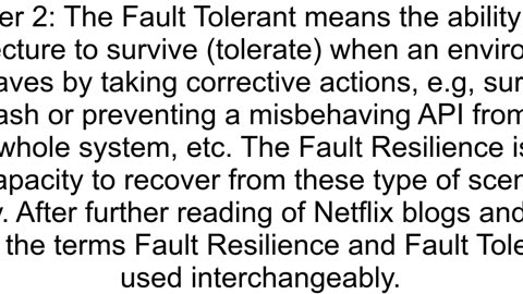 What is difference between fault tolerance and fault resilience