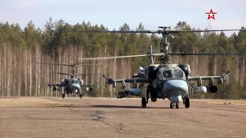 Bojová práce vrtulníků Ka-52 během speciální vojenské operace