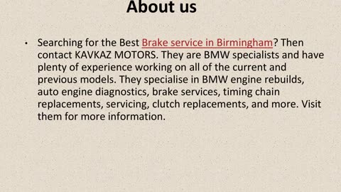 Best Brake service in Birmingham.