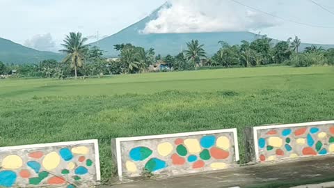 Mayon Volcano view on a bus ride