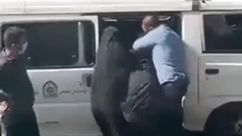 Iranian morality police violently arrest a woman for not wearing a hijab