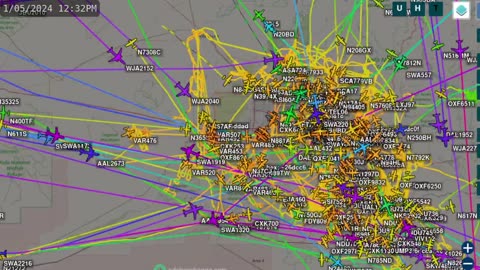 Jan 1st - 6th 2024 - Phoenix Arizona Air Plane Traffic Time Lapse -