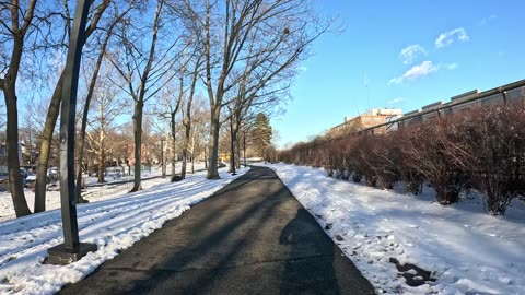 🚴🏻🔥BIKE RIDE IN SNOW + JP Traffic Safety Arborway FOREST HILLS Boston🚆🟧💥