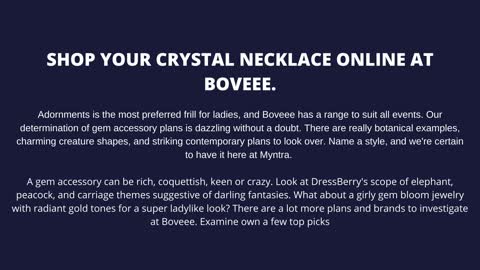 SHOP YOUR CRYSTAL NECKLACE ONLINE AT BOVEEE.