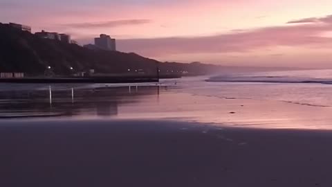 Sunrise Bournemouth beach UK