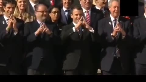 President Of France Throwing Up Elite Gang Signs