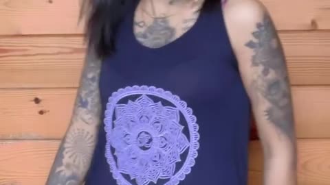 Cute Tattooed Girl Dancing With a Perfect Smile