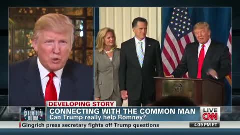 Donald Trump on Mitt Romney endorsement (CNN interview with Wolf Blitzer)