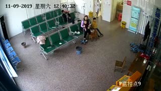 Mum And Kids Dodge Car Crashing In Hospital Waiting Room