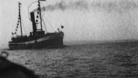 Pilot Boats in New York Harbor (1899 Original Black & White Film)